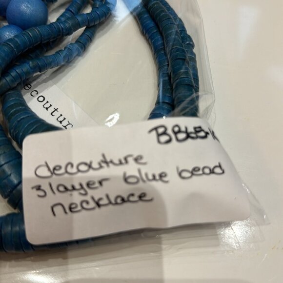 NWT DECOUTURE 3 strand blue bead necklace - Picture 7 of 7